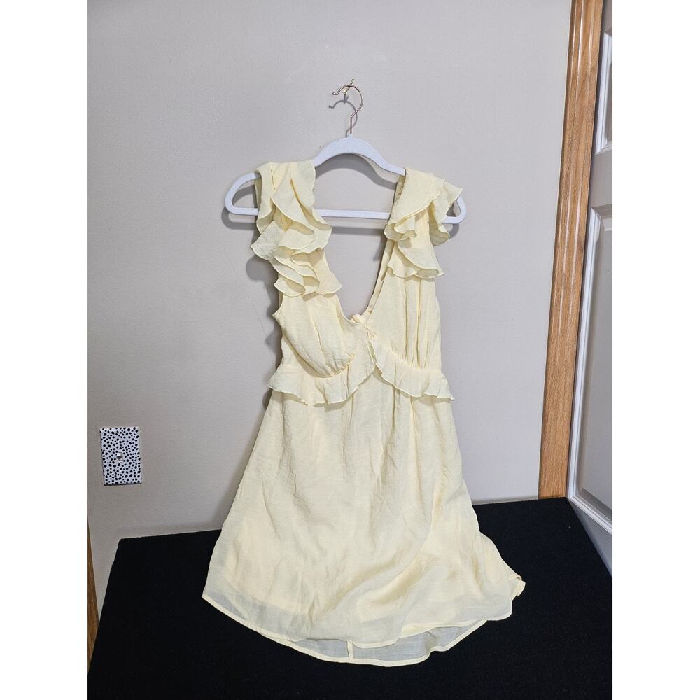 Vici Yellow Ruffle Sleeveless Dress